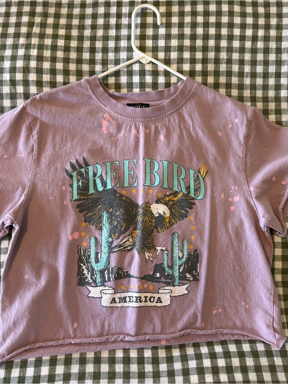 Free Bird Graphic Tee - Lavender Short Sleeve